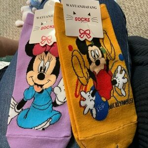 Mickey and Minnie (2 pair) Purple and Yellow